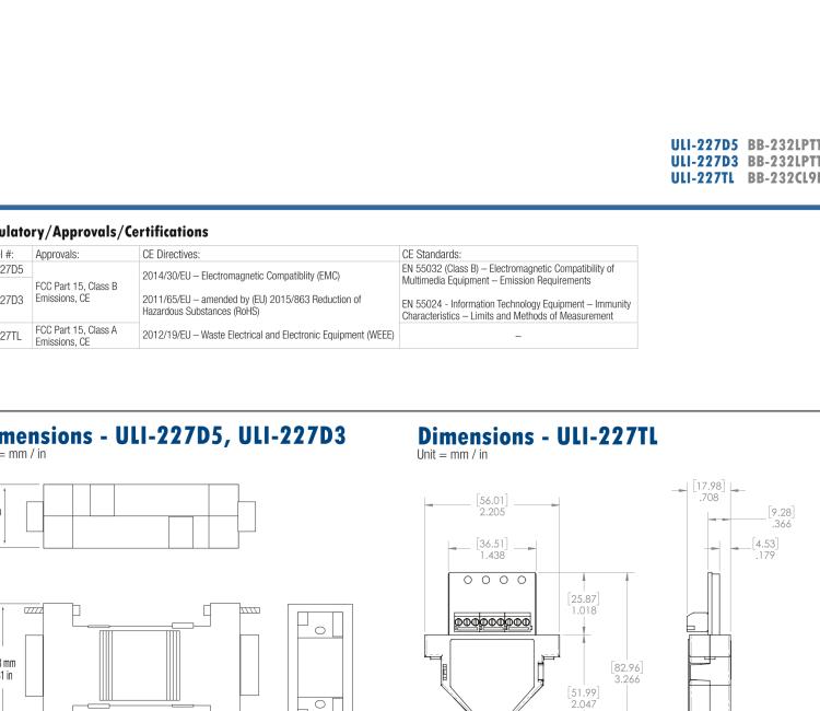 研華BB-232LPTTL ULI-227D5 RS-232（DB9母頭）至5V TTL（DB9公頭）轉(zhuǎn)換器，端口供電